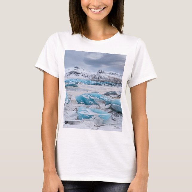 Glacier Ice liggande, Island T-shirt (Framsida)
