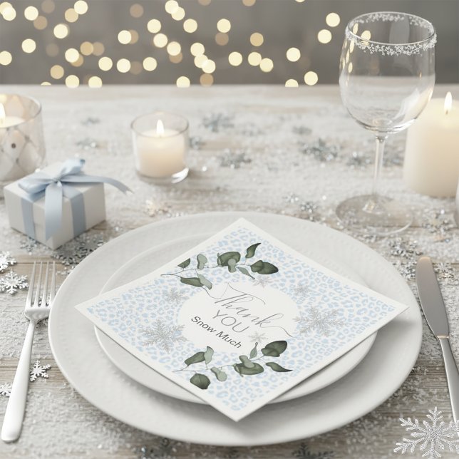 Glacier Leopard Winter Napkin Pappersservett (Skapare uppladdad)