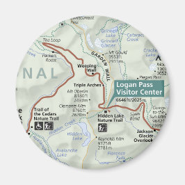 Glacier (Montana) karta magnet