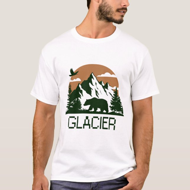 Glacier - Montana T Shirt (Framsida)