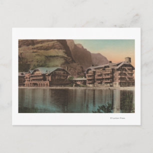 Glacier, MT - View of the Many Glacier Hotel Vykort