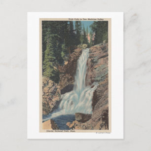 Glacier, MT - View of Trick Falls & Medicine Vykort