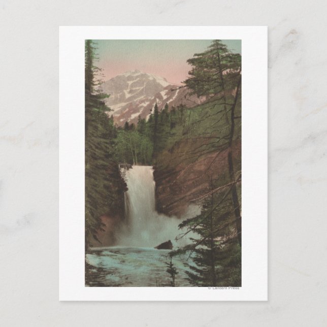 Glacier, MTView of Trick Falls Glacier, MT Vykort (Framsida)