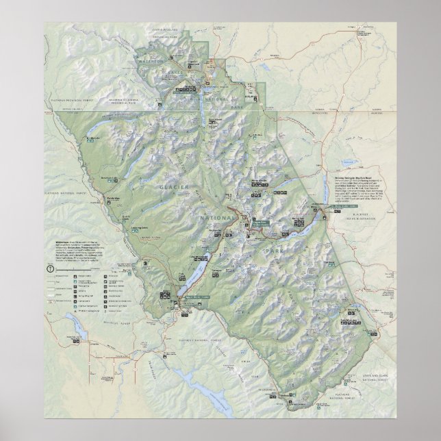 Glacier National Park 2026 karta Poster (Framsidan)