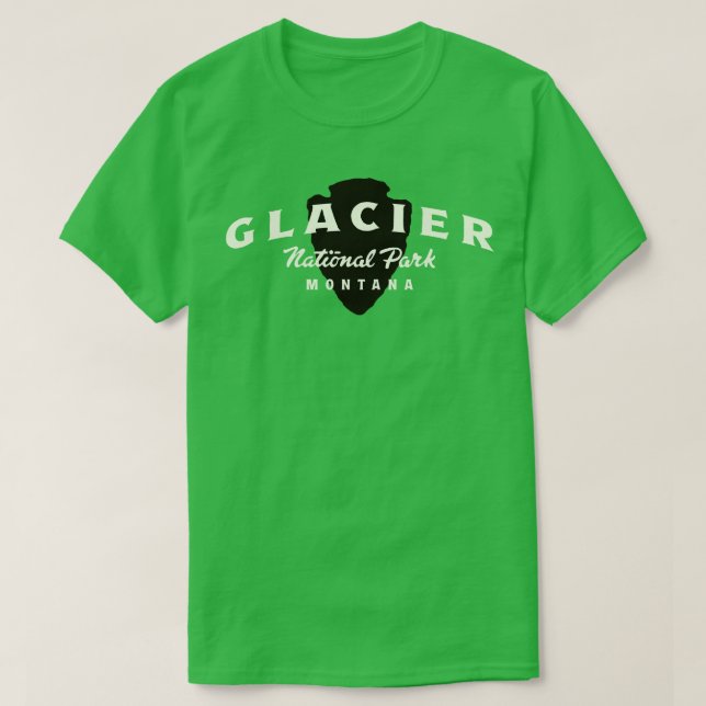Glacier National Park Arched Text Tan T Shirt (Design framsida)