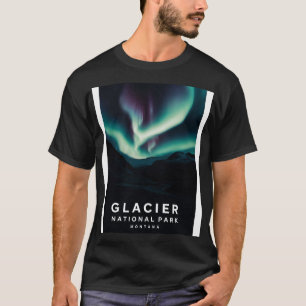 Glacier National Park Aurora Borealis T Shirt