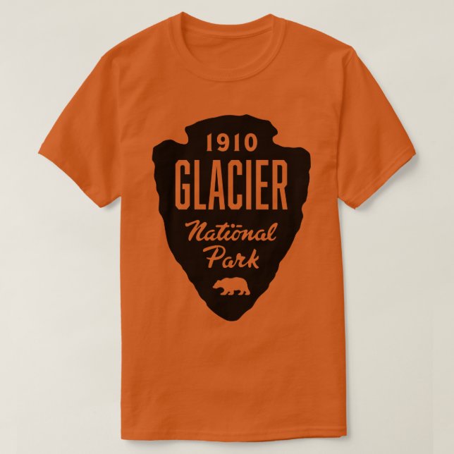 Glacier National Park Bear Arrowhad Black T Shirt (Design framsida)