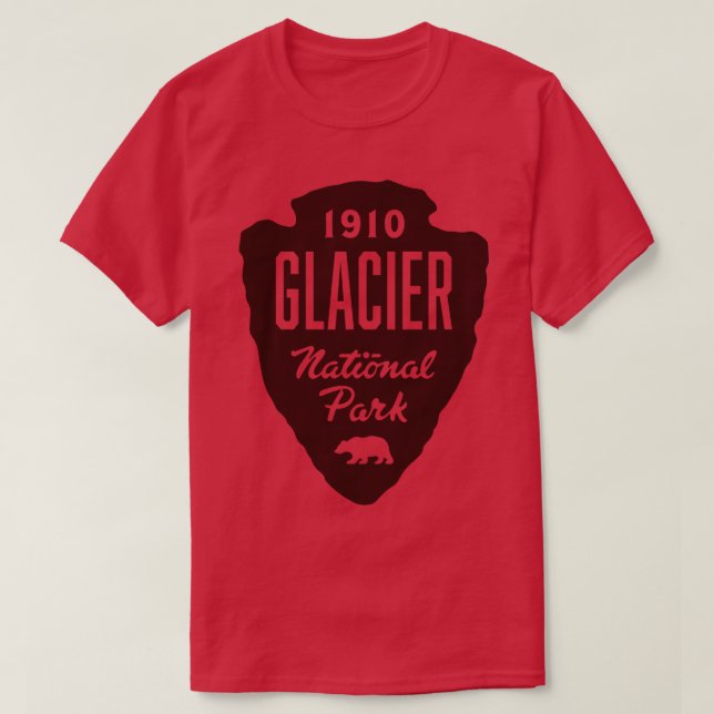 Glacier National Park Bear Arrowhad Brown T Shirt (Design framsida)