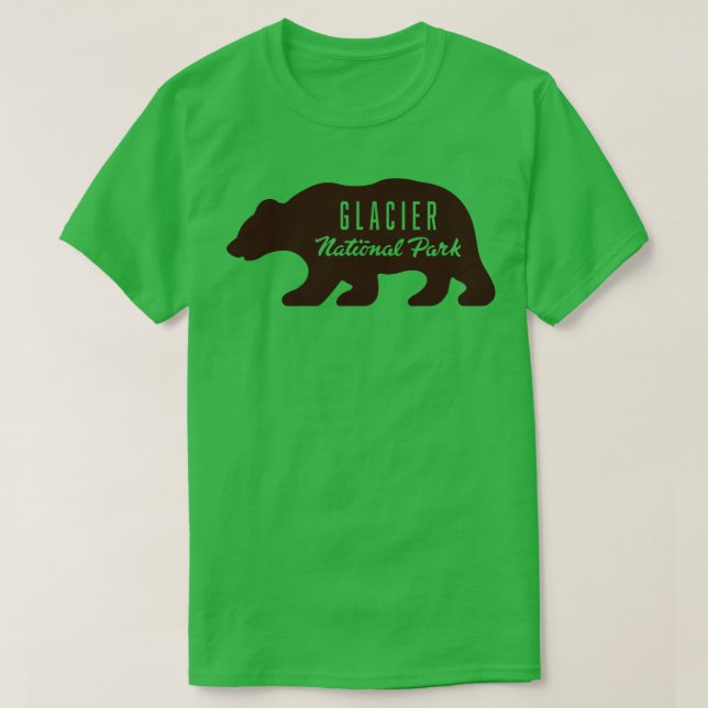 Glacier National Park Bear Brown T Shirt (Design framsida)