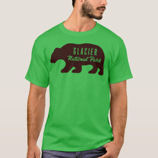 Glacier National Park Bear Brown T Shirt