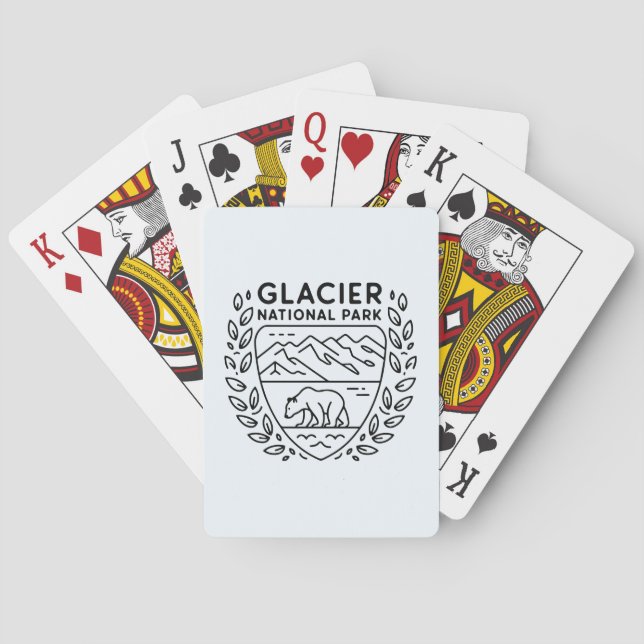Glacier National Park Bear Emblem Casinokort (Baksidan)