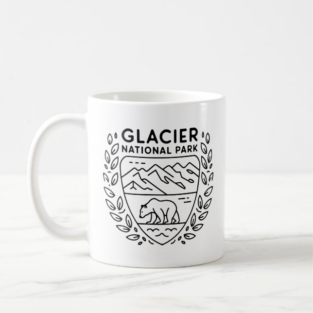 Glacier National Park Bear Emblem Kaffemugg (Vänster)