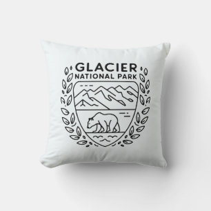 Glacier National Park Bear Emblem Kudde