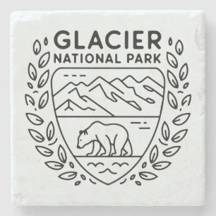 Glacier National Park Bear Emblem Stenunderlägg