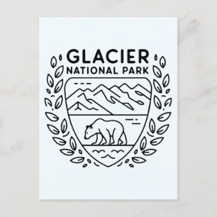 Glacier National Park Bear Emblem Vykort