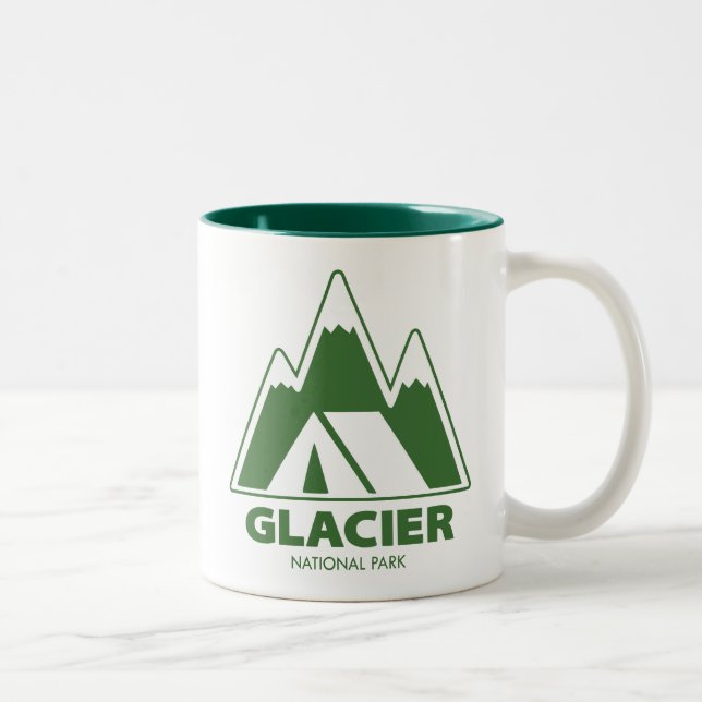 Glacier National Park Berg Camping Två-Tonad Mugg (Höger)