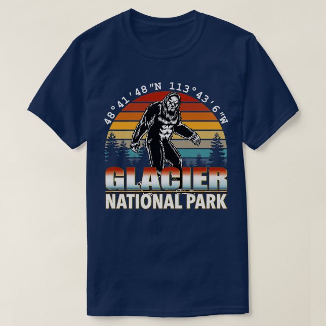 Glacier National Park Bigfoot med GPS-plats 1 T Shirt (Design framsida)