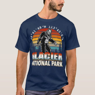 Glacier National Park Bigfoot med GPS-plats 1 T Shirt