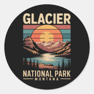 Glacier National Park Björn Vintage Montana Vandri Runt Klistermärke