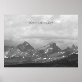 Glacier National Park Black White Photo Poster