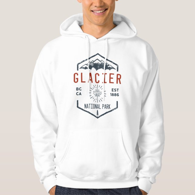 Glacier National Park Canada Vintage Distress Hoodie (Framsida)