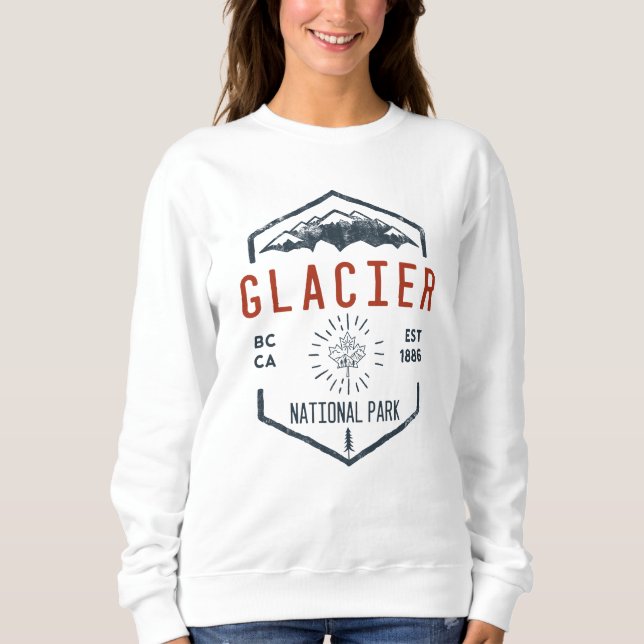 Glacier National Park Canada Vintage Distress T Shirt (Framsida)