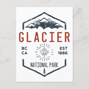 Glacier National Park Canada Vintage Distress Vykort