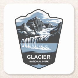 Glacier National Park Emblem Underlägg Papper Kvadrat