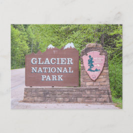Glacier National Park Entrance-tecken Vykort