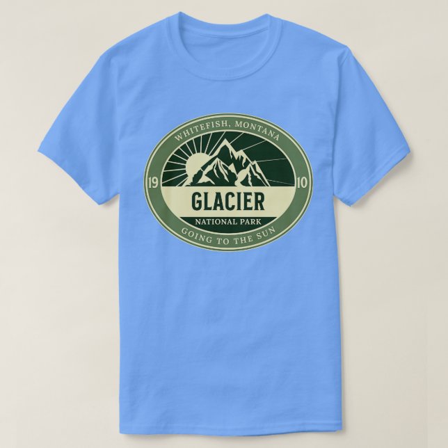 Glacier National Park Est 1910 Whitefish Montana G T Shirt (Design framsida)