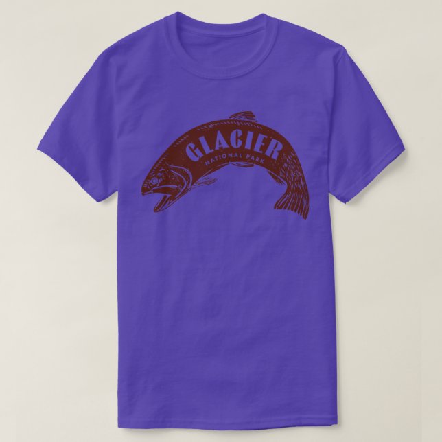 Glacier National Park Fish Brown T Shirt (Design framsida)