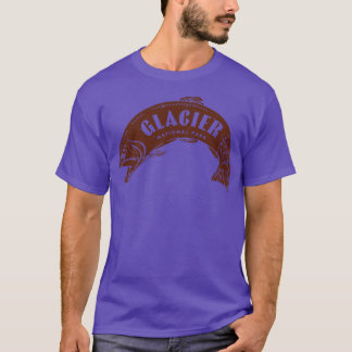 Glacier National Park Fish Brown T Shirt