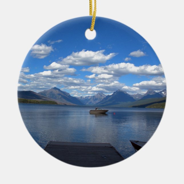 Glacier National Park-fotografi. Julgransprydnad Keramik (Framsidan)