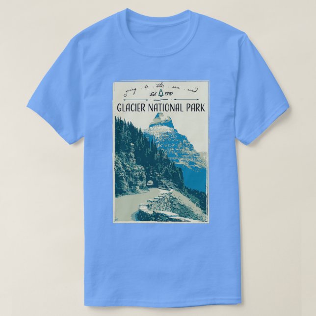 Glacier National Park går till Sol Road 1 T Shirt (Design framsida)