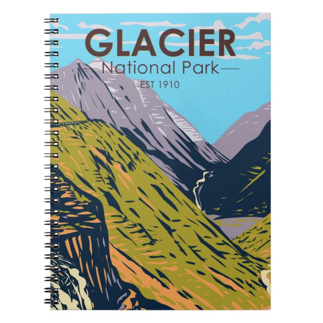 Glacier National Park går till Sol Road Anteckningsbok (Framsidan)