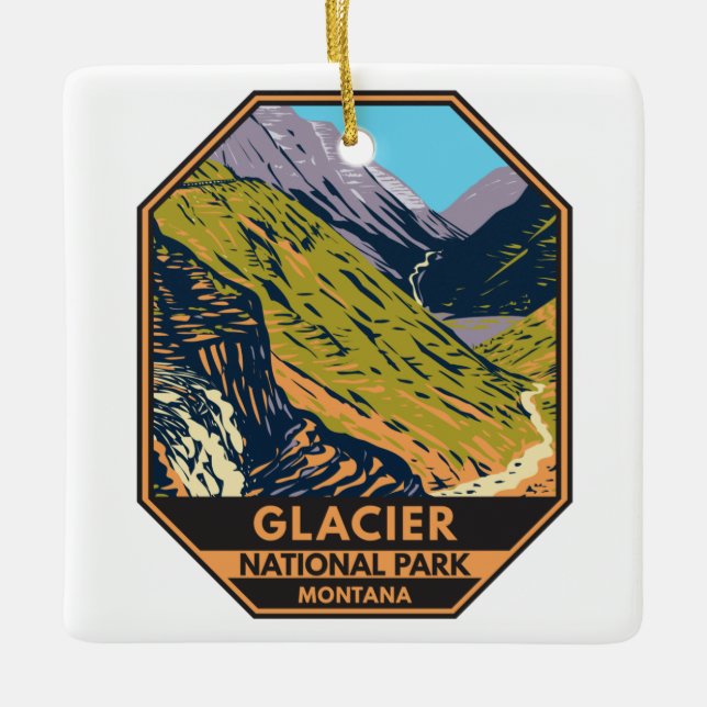 Glacier National Park går till Sol Road Julgransprydnad Keramik (Framsida)