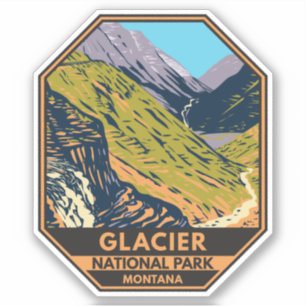 Glacier National Park går till Sol Road Klistermärken