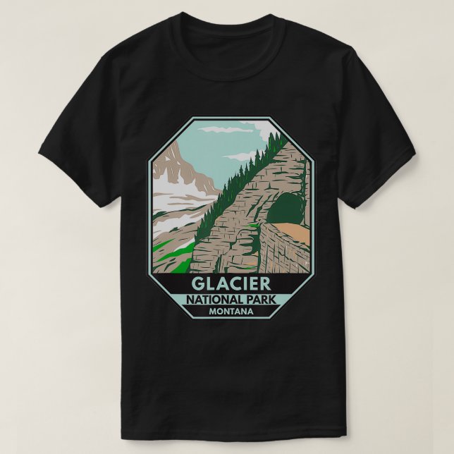 Glacier National Park går till Sol Road Montan T Shirt (Design framsida)