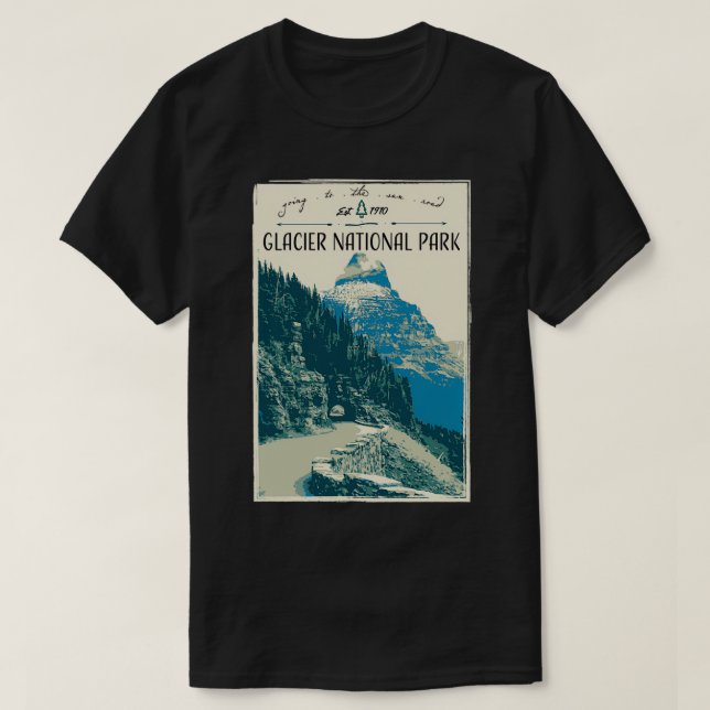 Glacier National Park Going to the Sun Road T Shirt (Design framsida)