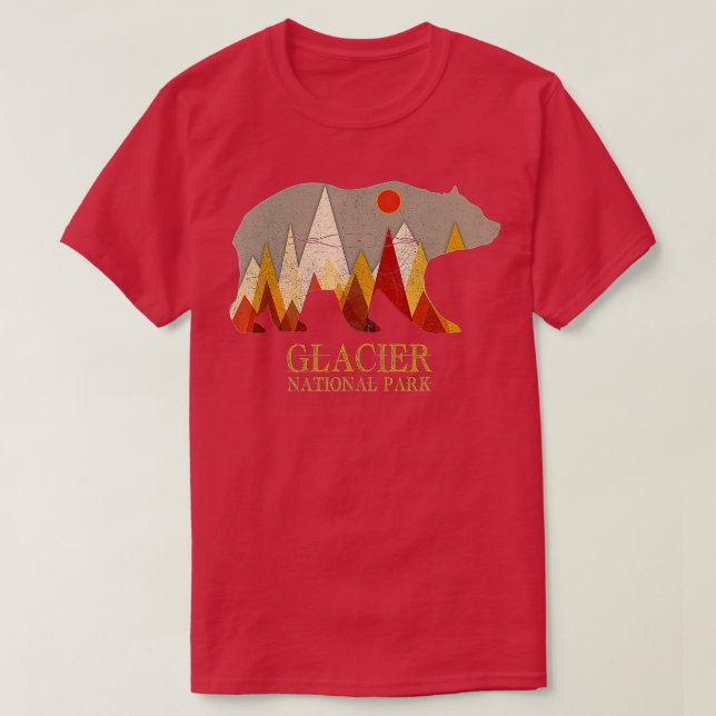 Glacier National Park Grizzly Bear Montana T Shirt (Design framsida)