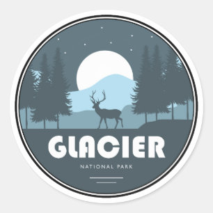 Glacier National Park Hjort Runt Klistermärke