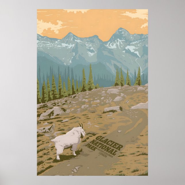 Glacier National Park Kanada Reseskylt Poster (Framsidan)