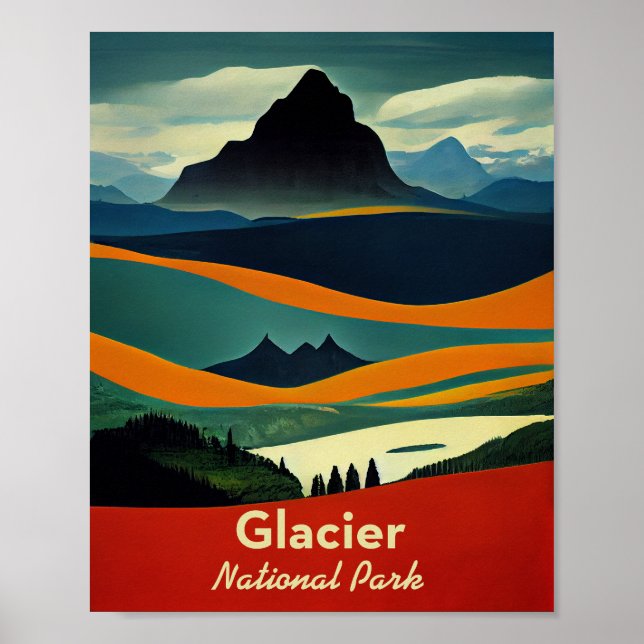 Glacier National Park Minimalist Poster (Framsidan)