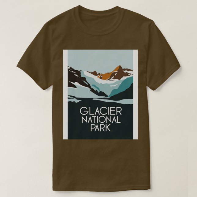 Glacier National Park Minimalistic Ligcape T Shirt (Design framsida)