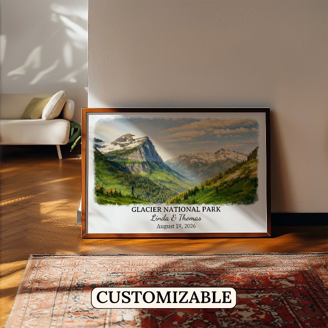 Glacier National Park Montana Affisch, Akvarell Poster (Skapare uppladdad)