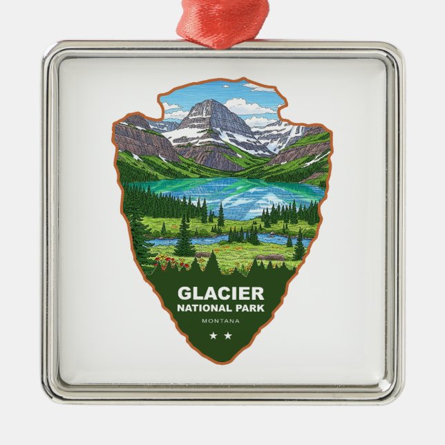 Glacier National Park Montana Arrowhead Julgransprydnad Metall (Framsidan)