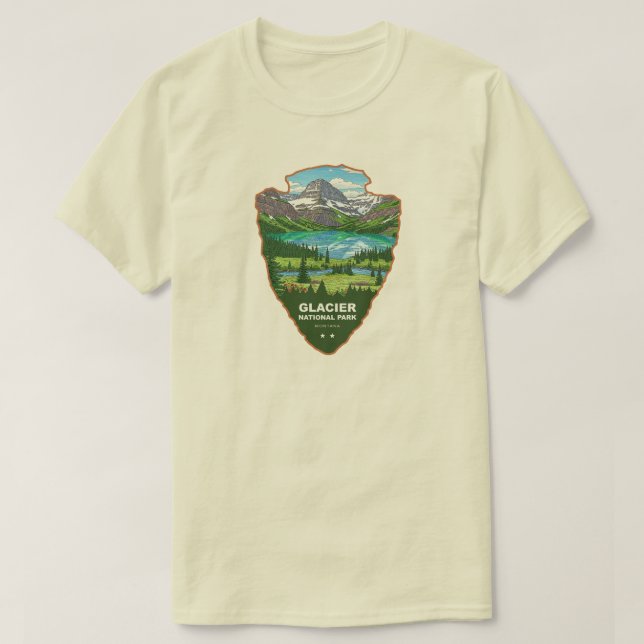 Glacier National Park Montana Arrowhead T Shirt (Design framsida)