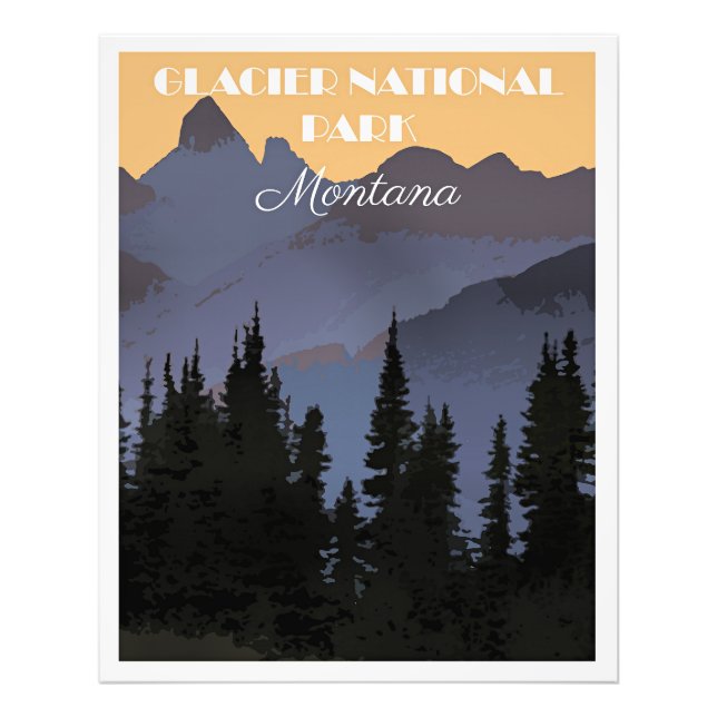 Glacier National Park, Montana, Fototryck (Framsidan)