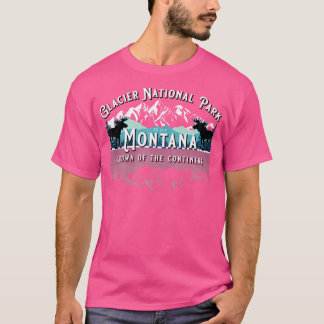 Glacier National Park Montana Hiking Moose Camping T Shirt