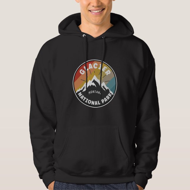 Glacier National Park Montana Hoodie (Framsida)